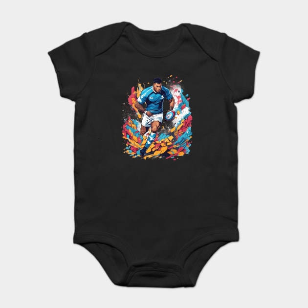 Old School Rugby Baby Bodysuit by animegirlnft